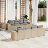  9-dijelni set vrtnih sofa s jastucima bež od poliratana | shoptok.hr