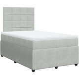 vidaXL Box spring postelja z vzmetnico svetlo siva 120x190 cm žamet | Shoptok.si