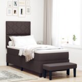  Vzmetnica s škatlo in klopjo temno rjava 80x200 cm tkanina, (22082980) | Shoptok.si
