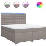  Krevet s oprugama i madracem smeđesivi 200x200 cm od tkanine | shoptok.hr