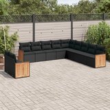 vidaXL 11-dijelni set vrtnih sofa od poliratana s jastucima crni | shoptok.hr