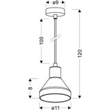 Candellux luster/visilica-viseća lampa gregory crna smedja 1X40W E14 abažur boje dima | Eponuda.com