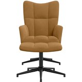  Stolica za opuštanje s osloncem za noge smeđa baršunasta | shoptok.hr