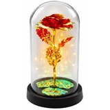  Vječna kristalna ruža u kupoli s LED rasvjetom crvena 21x11cm | shoptok.hr
