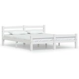  Posteljni okvir bel iz trdne borovine 160x200 cm | Shoptok.si