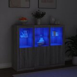  Komode s LED svjetlima 3 kom boja sivog hrasta | shoptok.hr
