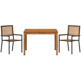  Vrtni set za objed 3 pcs Crna Čvrsto drvo akacije | Eponuda.ba