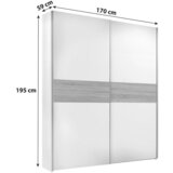 P & B Omara Za Drsnimi Vrati Starter, Bela, Hrast, 170cm | Shoptok.si