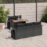 vidaXL 6-dijelni set vrtnih sofa s jastucima crni od poliratana | shoptok.hr