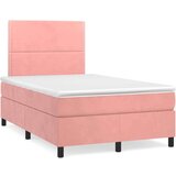 Box spring postelja z vzmetnico roza 120x200 cm žamet, (20896393) | Shoptok.si