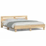  Okvir za krevet s uzglavljem i LED boja hrasta sonome 200x200cm | shoptok.hr
