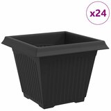 vidaXL Kvadratna cvetlična posoda 24 pcs Črna 38 x 38 x 30 cm Plastika, (5000207547) Cene