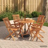  5-dijelni sklopivi vrtni bistro set Prirodna Čvrsto teak drvo Cijene