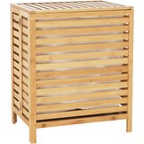 Kondela Košara za perilo, naravni bambus/bela, MENORK | Shoptok.si