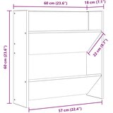  Zidni ormarić za cipele visoki sjaj sivi 60 x 18 x 60 cm drveni | shoptok.hr