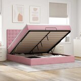 vidaXL Otomanski posteljni okvir z vzmetnicami roza 160x200cm žamet | Shoptok.si