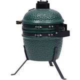 V 2-u-1 roštilj s pušnicom Kamado keramički 56 cm zeleni | shoptok.hr