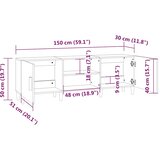 TV ormarić boja dimljenog hrasta 150x30x50 cm konstruirano drvo | shoptok.hr