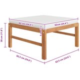 Tabure s krem jastukom od masivne tikovine | shoptok.hr