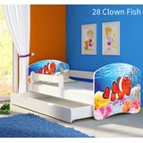  Otroška postelja ACMA z motivom, stranska bela + predal 160x80 cm 28 Clown Fish | Shoptok.si