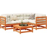 vidaXL 5-dijelni set vrtnih sofa s jastucima voštano smeđi od borovine | shoptok.hr