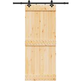 vidaXL Klizna vrata s priborom za montažu 85 x 210 cm masivna borovina | shoptok.hr