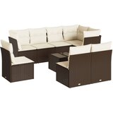  9-dijelni set vrtnih sofa s jastucima poliratan smeđi | shoptok.hr