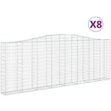  Obokane gabion košare 8 kosov 400x30x140/160cm pocinkano železo, (21000209) | Shoptok.si