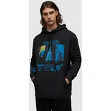 AllSaints Bombažen pulover Radiance moški, črna barva, s kapuco
