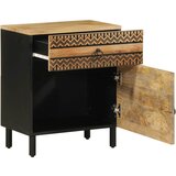 Maison Chic Nočna omarica - Nočna miza črna 50x33x60 cm Masivni neobdelan les Mango, (21689518) | Shoptok.si