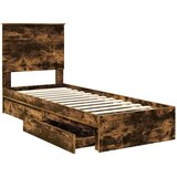  Krevet s od storage s uzglavljem Dimljeni hrast 75 x 190 cm | shoptok.hr