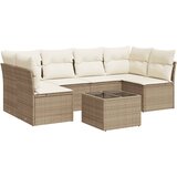 Maison Chic Seti vrtnega pohištva - Vrtna garnitura - Vrtni pohištvo set 7-delna z blazinami bež poli ratan, (21805111) | Shoptok.si