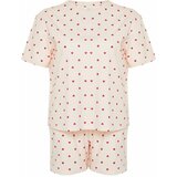 Trendyol Curve Light Pink Heart Pattern Knitted Pajamas Set Cene