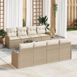 vidaXL 9-dijelni vrtni sofa set s jastučićima Bež Poliratan, 2-sjedni vrtni sofa s jastučićima Bež Poliratan Cijene