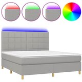  box spring s madracem LED svjetlosivi 180x200 cm tkanina | shoptok.hr
