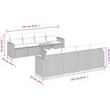  9-dijelni set vrtnih sofa od poliratana s jastucima svjetlosivi | shoptok.hr