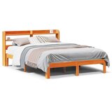 vidaXL Posteljni okvir brez vzmetnice voščeno rjav 140x190 cm borovina | Shoptok.si