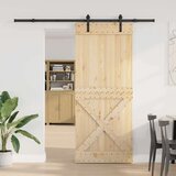vidaXL Klizna vrata s priborom za montažu 95 x 210 cm masivna borovina | shoptok.hr