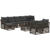 vidaXL Vrtna sedežna garnitura 10 pcs Siva poli ratan, (5000269826) | Shoptok.si