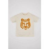 Defacto Baby Boy Crew Neck Tiger Pattern Short Sleeve T-Shirt cene
