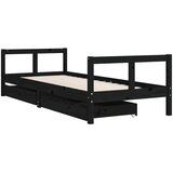  Okvir dječjeg kreveta s ladicama crni 80 x 200 cm od borovine | shoptok.hr