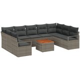 vidaXL set vrtnih sofa sa jastučićima Siva Poli Ratan Akacija, dvosjed vrtna sofa sa jastučićima Siva Poli Ratan Cijene