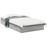 Maison Chic Posteljni okvir - Enojna postelja - Postelja za odrasle s predali siva sonoma 75x190 cm inženirski les, (21696433) Cene