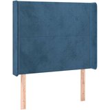 Maison Chic Vzglavna omarica - Nočna omarica - Posteljna omarica z ušesi temno modro 103x16x118/128 cm žamet, (21709860) | Shoptok.si