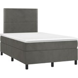Box spring krevet s madracem tamnosivi 120 x 200 cm baršunasti | shoptok.hr