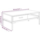 vidaXL Stolić za kavu 90 x 50 x 35 cm od masivne borovine | shoptok.hr