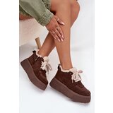 Boto Women's Snow Boots On Platform With Shearling Type Lamb Brown Luma | Shoptok.si
