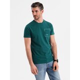 Ombre Men's cotton t-shirt with pocket - marine | Shoptok.si