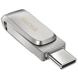 Sandisk USB C & USB DISK 256GB Ultra Dual LUXE, 3.1, srebrn, kovinski, branje do 150MB/s (SDDDC4-256G-G46) | Shoptok.si