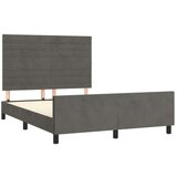  Za krevet s uzglavljem tamnosivi 140x200 cm baršunasti | shoptok.hr